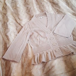 Banana Republic L Oatmeal Angora/Cotton Peplum